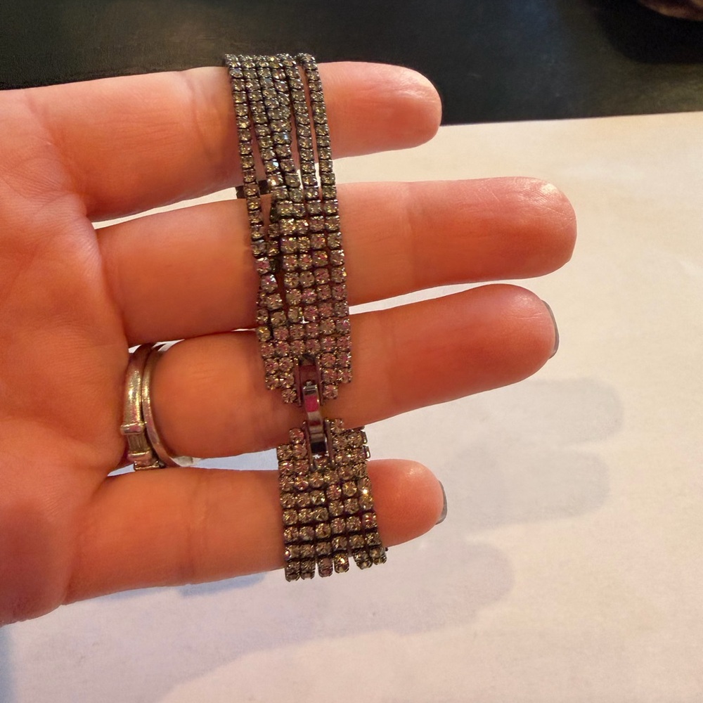 Elegant Silver Rhinestone Bracelet